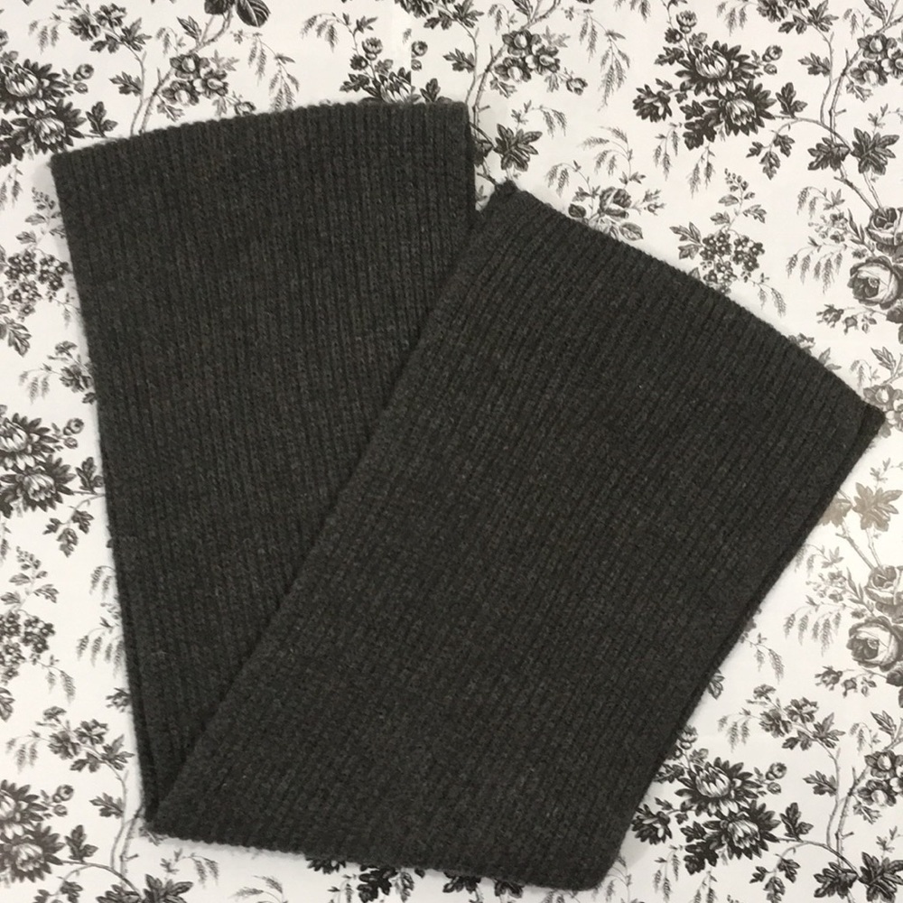 Men's Charcoal Gray Ribbed Knit Winter Scarf Long 70" Thick Soft Warm Cozy
